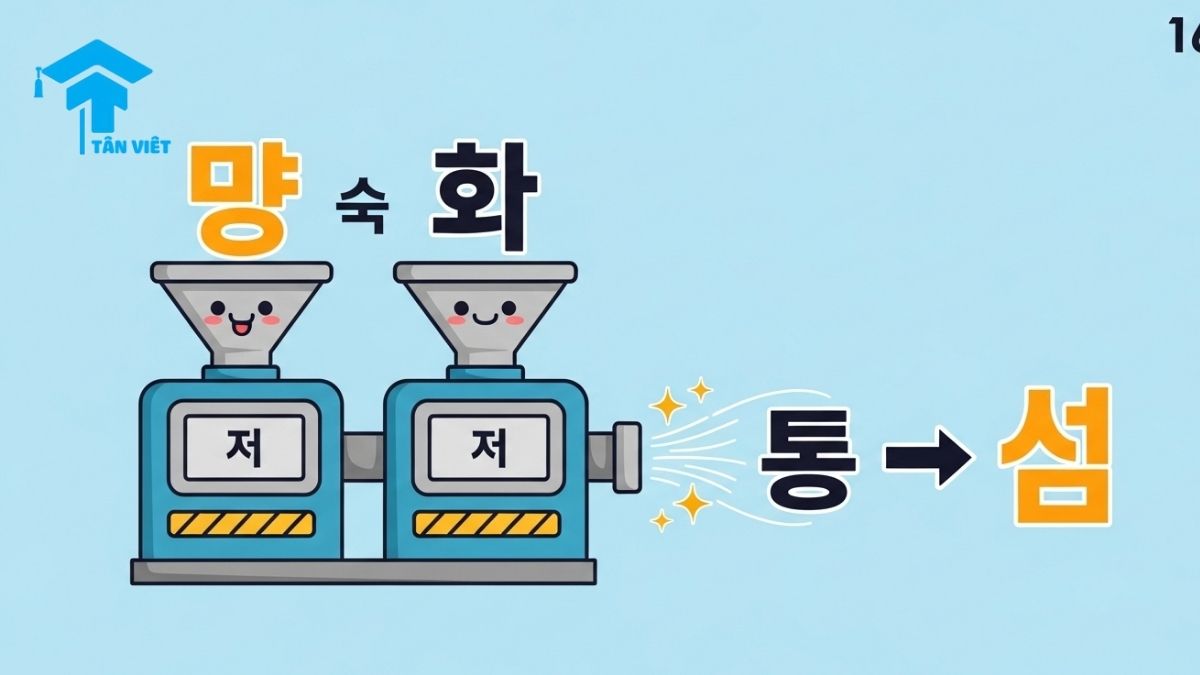 Phát Âm Tiếng Hàn: Hướng Dẫn Toàn Diện & Chuẩn Xác Cho Người Việt 2 A creative infographic explaining Korean sound change rules (consonant assimilation). This chart shows how consonants like 'ㄱ' and 'ㅁ' combine to create a new sound, a fundamental concept for mastering Korean pronunciation and understanding spoken Hangeul.