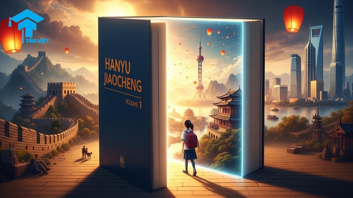 Hình ảnh minh họa Giáo trình Hán ngữ Quyển 1 như một cánh cổng, giúp người mới bắt đầu tự học tiếng Trung và khám phá văn hóa Trung Hoa, tài liệu được cung cấp bởi Tân Việt Prime.