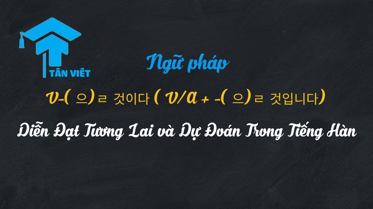 Biểu đồ giải thích cách dùng ngữ pháp V/A -(으)ㄹ 것이다 (-(으)ㄹ 거예요) trong tiếng Hàn