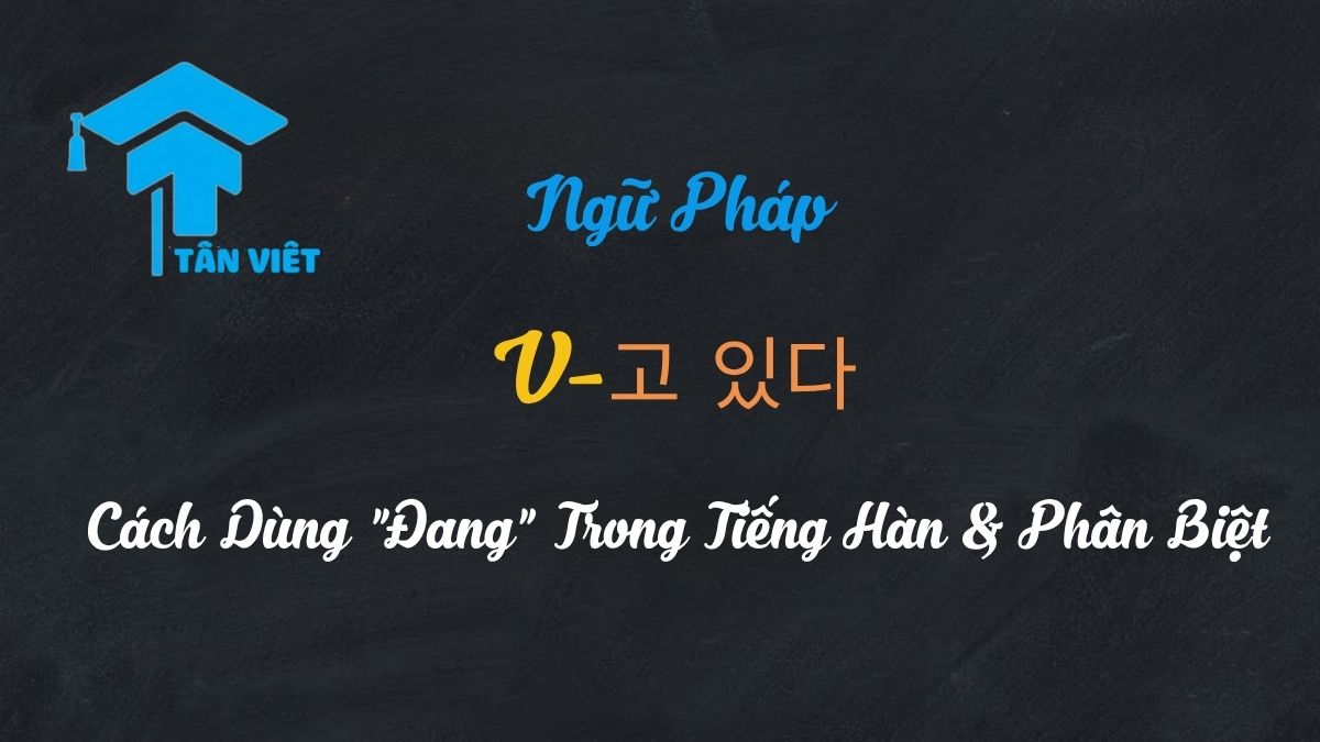 Ngữ pháp V-고 있다: Toàn Tập Cách Dùng "Đang" Trong Tiếng Hàn & Phân Biệt 1 Sơ đồ cấu trúc ngữ pháp tiếng Hàn V-고 있다, giải thích cách diễn tả hành động "đang" diễn ra.