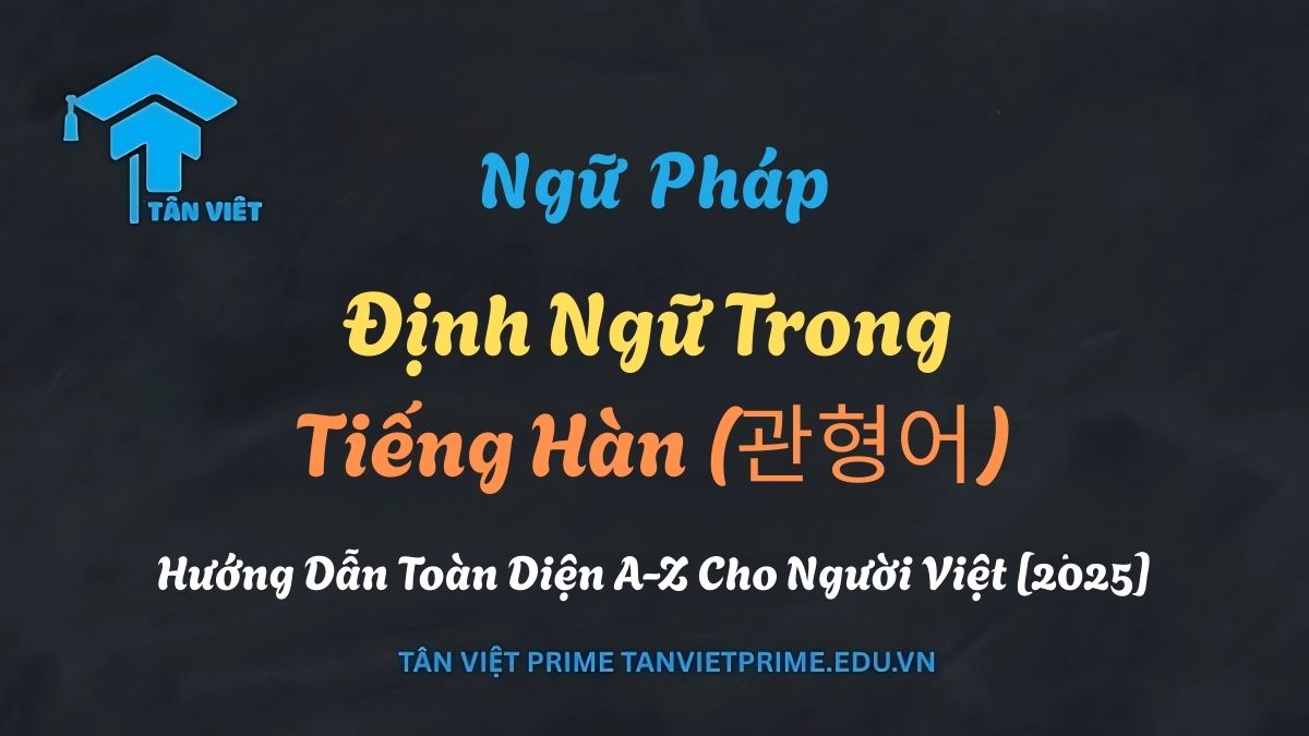 Hướng dẫn toàn diện về định ngữ trong tiếng Hàn (관형어), minh họa cách động từ và tính từ bổ nghĩa cho danh từ để tạo câu phức tạp.