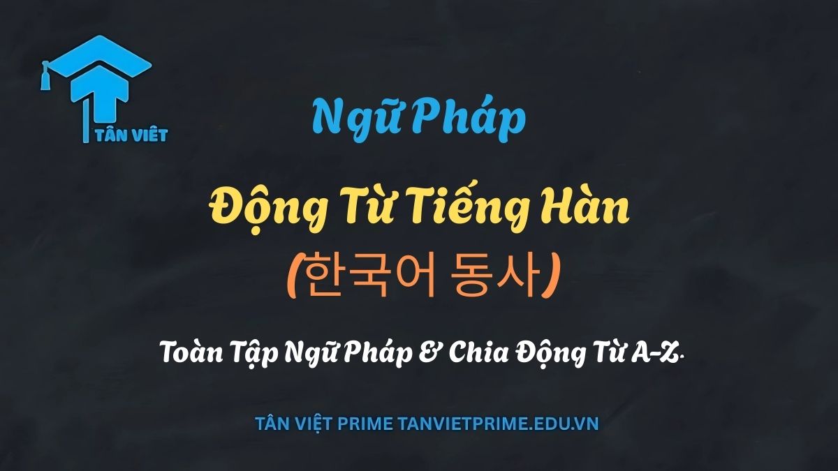 Động Từ Tiếng Hàn (한국어 동사): Toàn Tập Ngữ Pháp & Chia Động Từ A-Z 1 Hình ảnh đại diện cho bài viết tổng hợp về động từ tiếng Hàn (동사), minh họa khái niệm chia động từ theo thì, kính ngữ và các quy tắc ngữ pháp.