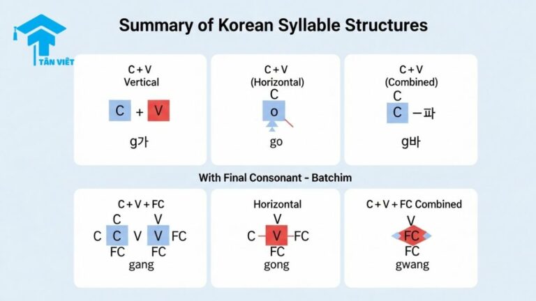 Cách Ghép Âm Tiếng Hàn (Hangul): Công Thức & Quy Tắc Tạo Âm Tiết Chuẩn