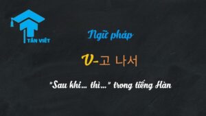 Ngữ pháp tiếng Hàn V-고 나서 với ví dụ minh họa.