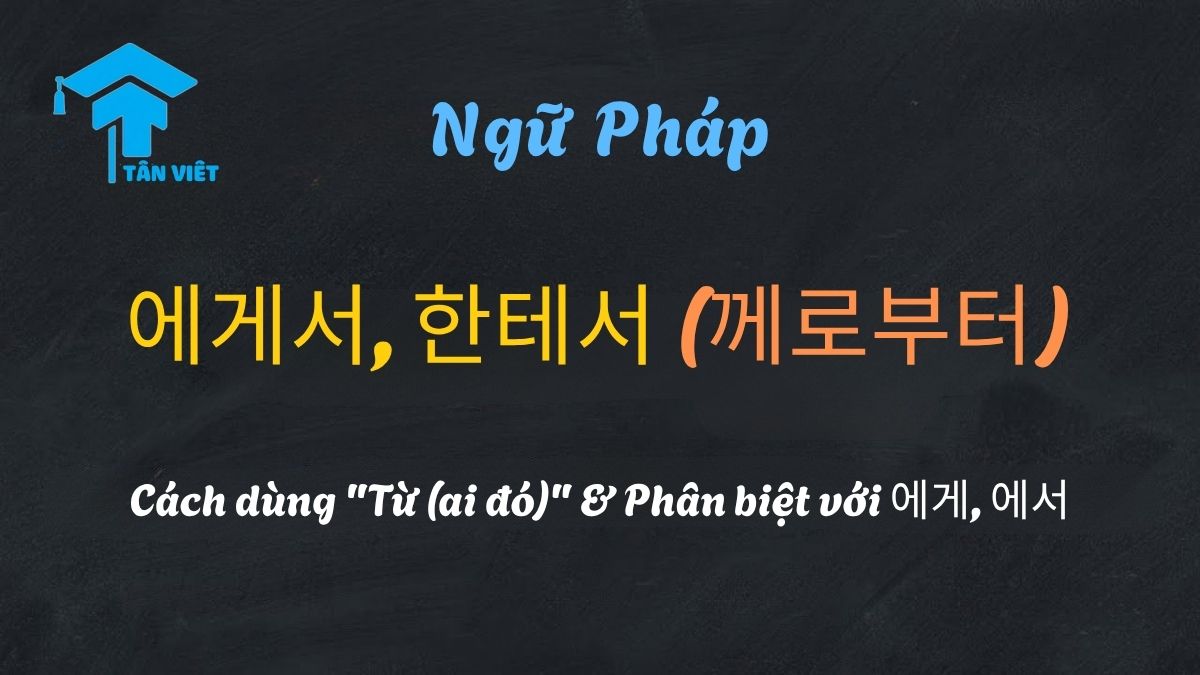 Phân biệt tiểu từ tiếng Hàn 에게서, 한테서, 에게 và 에서 - Tân Việt Prime