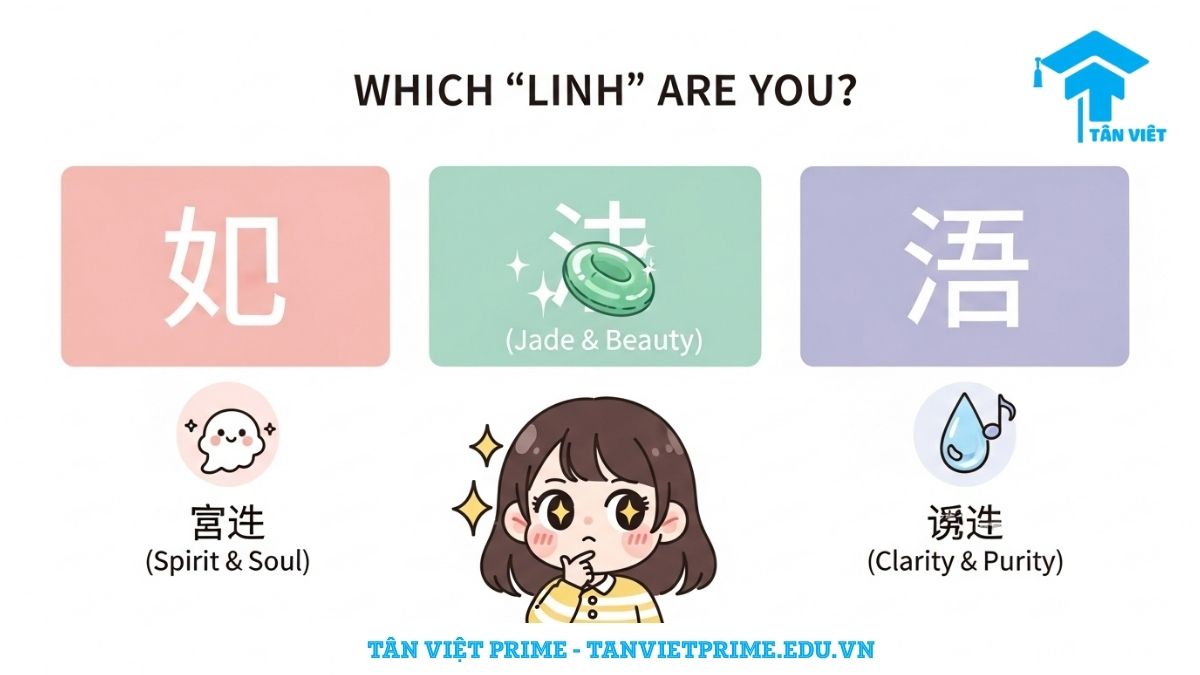 Hình ảnh minh họa hướng dẫn cách viết chữ Linh (灵), mô tả 7 bước bút thuận chi tiết từ nét đầu tiên đến nét cuối cùng để làm rõ quy trình viết chữ Hán chuẩn. Hữu ích cho người mới bắt đầu tập viết tiếng Trung.