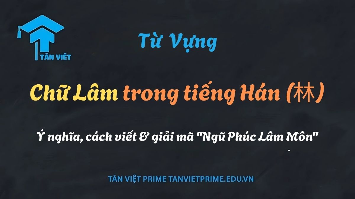 Hình ảnh chữ Lâm (林) trong tiếng Hán, minh họa cấu tạo từ hai chữ Mộc (木) ghép lại và mang ý nghĩa là 'rừng cây'.