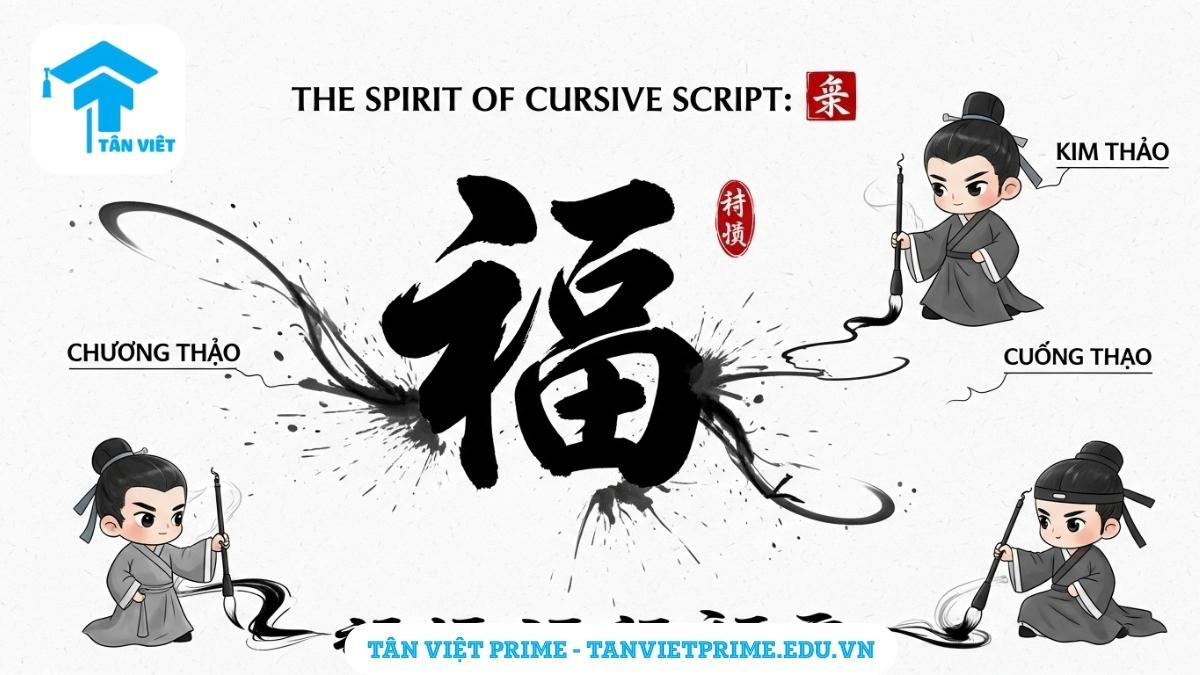 Chữ Thảo (草 / Cǎo) trong Tiếng Hán: Toàn Tập Ý Nghĩa & Thư Pháp 3 Hình ảnh minh họa nghệ thuật thư pháp Thảo thư (草書), mô tả chữ Thảo (草) viết theo lối cuồng thảo bay bổng, xung quanh là các ví dụ về phong cách Chương Thảo và Kim Thảo để làm rõ vẻ đẹp phóng khoáng của thư pháp chữ Hán.