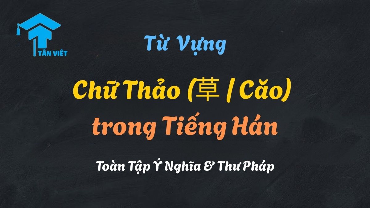Chữ Thảo (草 / Cǎo) trong Tiếng Hán: Toàn Tập Ý Nghĩa & Thư Pháp 1 Toàn bộ ý nghĩa chữ Thảo (草 / cǎo) trong tiếng Hán và nghệ thuật thư pháp Thảo thư, minh họa bởi Tân Việt Prime.