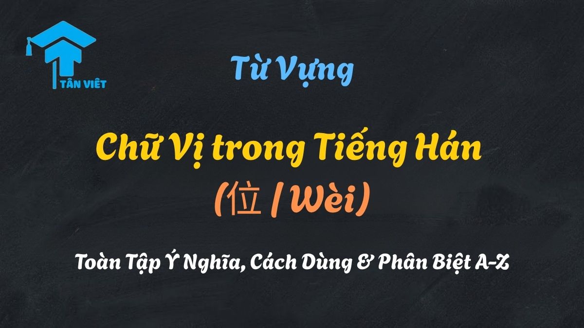 Chữ Vị trong Tiếng Hán (位 / Wèi): Toàn Tập Ý Nghĩa, Cách Dùng & Phân Biệt A-Z 1 Infographic chiết tự chữ Vị (位) trong tiếng Hán, bao gồm bộ Nhân (人) và chữ Lập (立), mang ý nghĩa "vị trí", "địa vị", được giải thích bởi Tân Việt Prime.