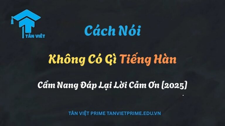 Không Có Gì Tiếng Hàn: Cẩm Nang Đáp Lại Lời Cảm Ơn [2025]