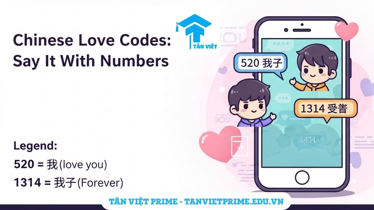 Wǒ ài nǐ (我爱你): 50+ Cách Nói "Anh Yêu Em" Tiếng Trung Lãng Mạn & Ý Nghĩa 3 Hình ảnh minh họa giải thích các mật mã tình yêu bằng số của Trung Quốc, mô tả một cuộc trò chuyện trên điện thoại với các số "520" và "1314" để làm rõ cách giới trẻ tỏ tình một cách sáng tạo.