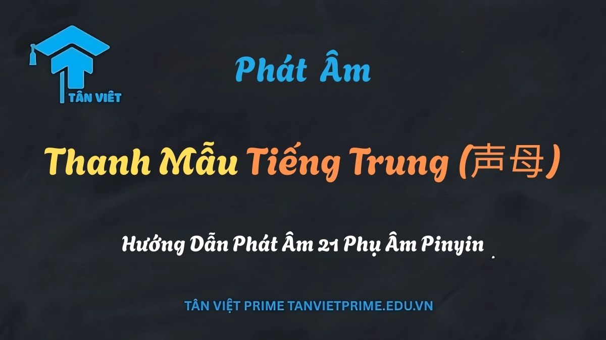 Bảng Pinyin đầy đủ 21 thanh mẫu (phụ âm) trong tiếng Trung.