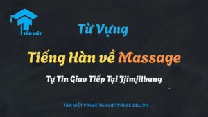 Cẩm nang từ vựng tiếng Hàn về massage và spa, với hình ảnh minh họa một không gian spa thư giãn, giúp người học tự tin giao tiếp và trải nghiệm văn hóa chăm sóc sức khỏe tại Hàn Quốc