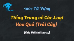 Một bố cục đẹp mắt của nhiều loại trái cây nhiệt đới và ôn đới như dứa vàng, xoài chín, dâu tây đỏ, cam, chuối và chùm nho tím, tượng trưng cho chủ đề từ vựng tiếng Trung về hoa quả