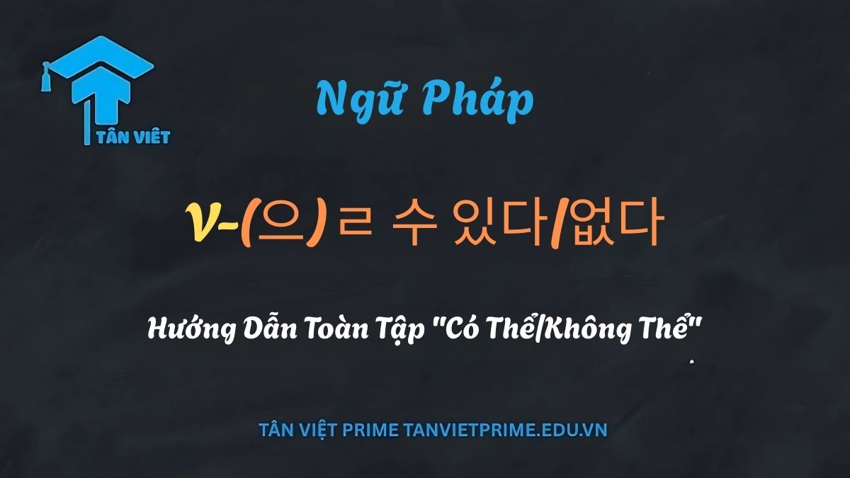 Minh họa ngữ pháp tiếng Hàn về khả năng và năng lực -(으)ㄹ 수 있다/없다