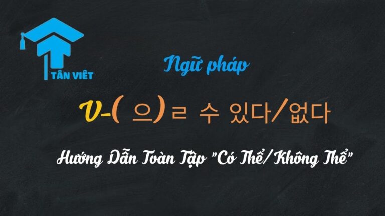 Ngữ Pháp V-(으)ㄹ 수 있다/없다: Hướng Dẫn Toàn Tập “Có Thể/Không Thể”
