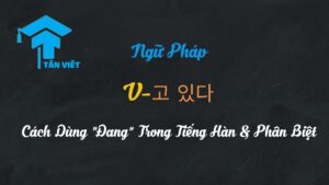 Sơ đồ cấu trúc ngữ pháp tiếng Hàn V-고 있다, giải thích cách diễn tả hành động "đang" diễn ra.