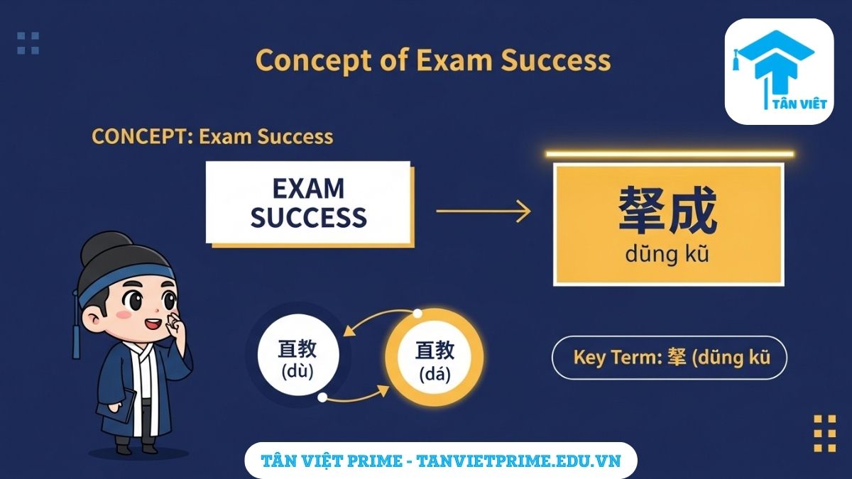 Chữ "Đỗ Đạt" trong Tiếng Hán: Giải Mã Chữ 杜, 達 & Thuật Ngữ 登科 2 Infographic giải thích khái niệm thành công thi cử trong tiếng Hán, mô tả mối liên hệ giữa các Hán tự 杜, 達, và thuật ngữ chính xác 登科 (dēng kē) để làm rõ cách diễn đạt chuẩn