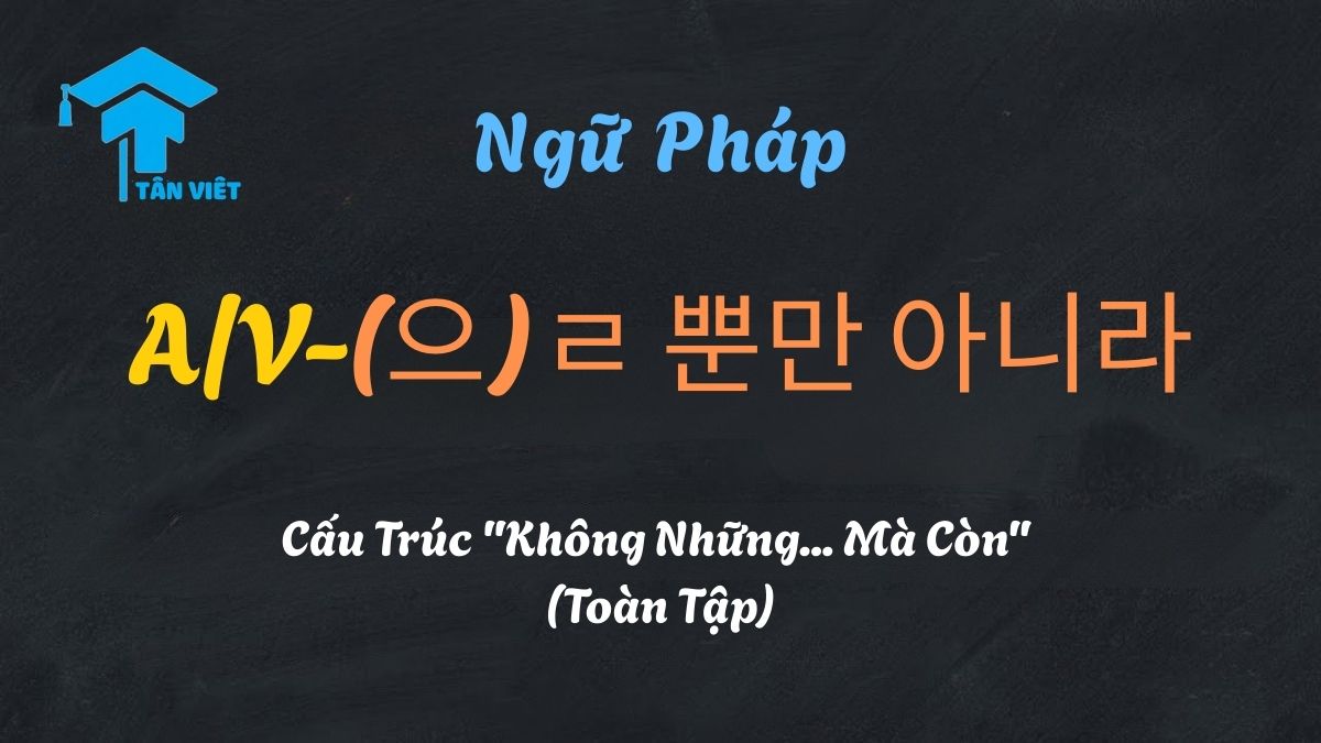 Hướng dẫn toàn tập ngữ pháp tiếng Hàn -(으)ㄹ 뿐만 아니라 (Không những mà còn) - Tân Việt Prime