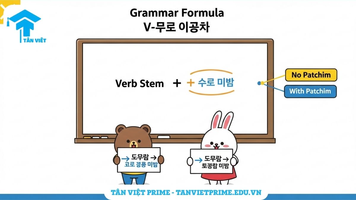 Sơ đồ so sánh phân biệt V-자고 하다 với V-라고 하다 và V-달라고 하다, mô tả ba tình huống rủ rê, mệnh lệnh và yêu cầu bằng hình ảnh chibi vui nhộn để giúp người học tránh nhầm lẫn.