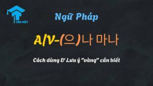 Ngữ pháp tiếng Hàn A/V-(으)나 마나 có cũng như không