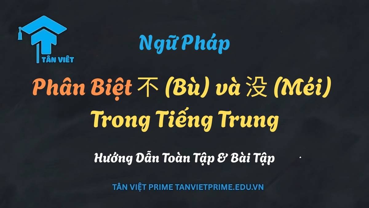 Ảnh đại diện bài viết hướng dẫn phân biệt phó từ phủ định 不 (bù) và 没 (méi) trong ngữ pháp tiếng Trung.