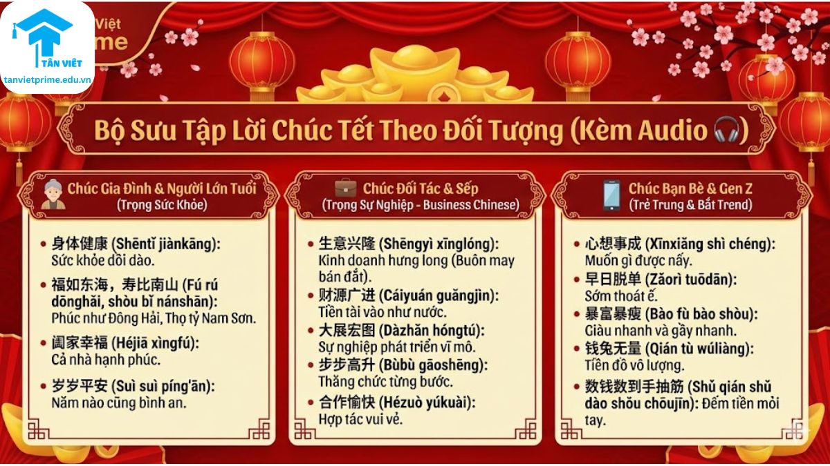Chúc Mừng Năm Mới Tiếng Trung 2026: 100+ Câu Chúc Hay & Mẫu Email A-Z 3 Bộ Sưu Tập Lời Chúc Tết Theo Đối Tượng
